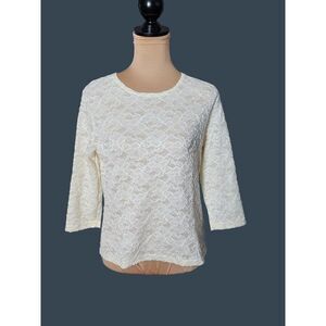 George Lace Ivory Women's Top in Medium